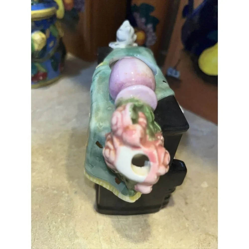 Karen Hahn Enesco Taiwan Vintage Cats On Piano Planter‎ Ceramic 1994